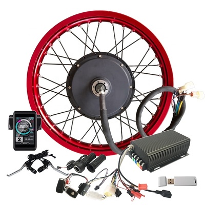QS205 V3 72V 5000W MTB Powerful Rear Wheel Motor Electric Bike Converison Kits With Colorful Rim